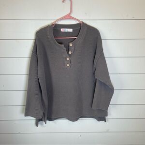 FP Beach long sleeve sweater shirt  gray green women’s size medium